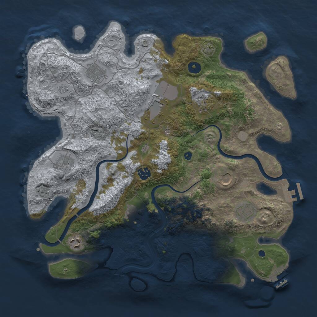 Rust Map: Procedural Map, Size: 3800, Seed: 20240223, 16 Monuments