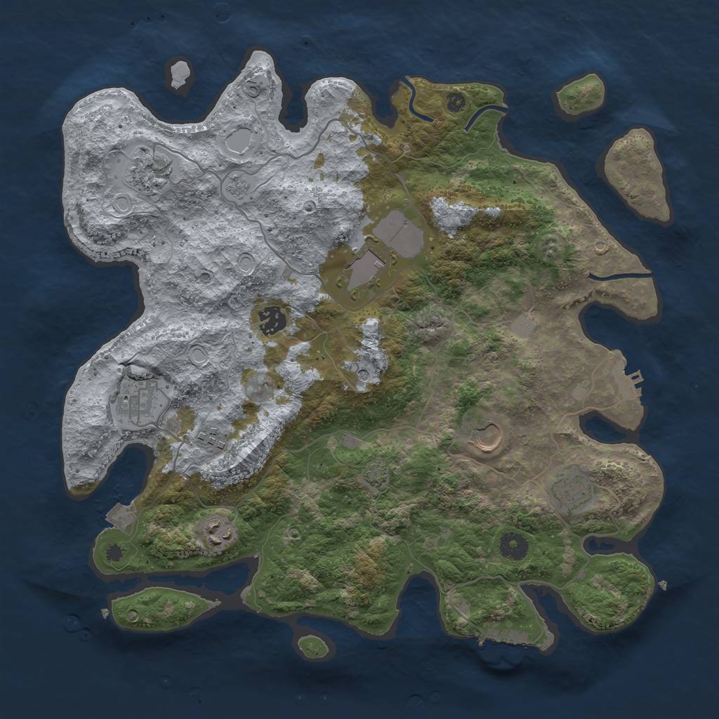 Rust Map: Procedural Map, Size: 3800, Seed: 20240223, 16 Monuments