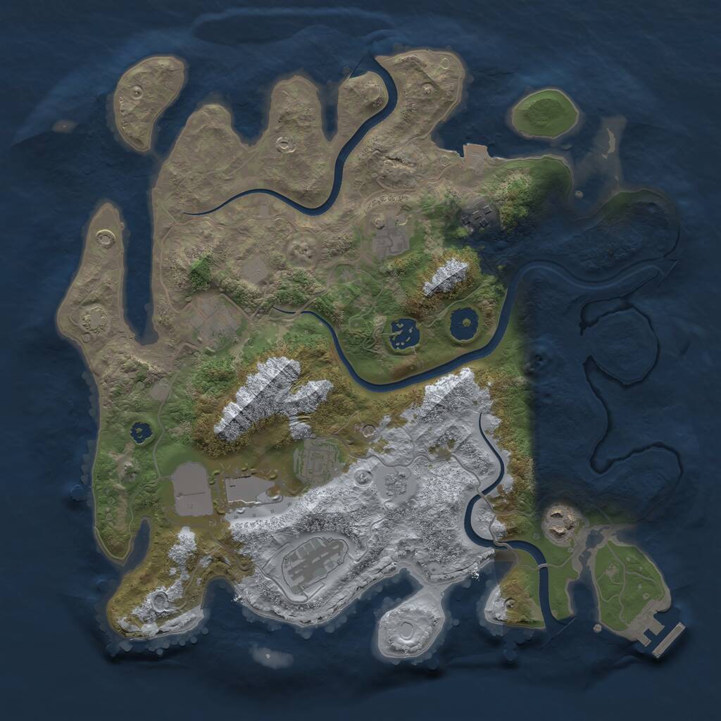 Rust Map: Procedural Map, Size: 3500, Seed: 323022023, 13 Monuments