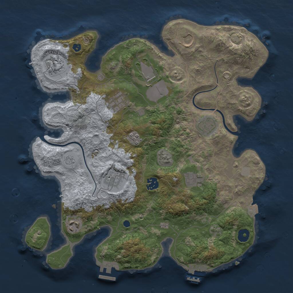 Rust Map: Procedural Map, Size: 3500, Seed: 423022023, 15 Monuments