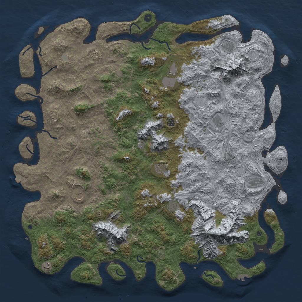 Rust Map: Procedural Map, Size: 6000, Seed: 1664276316, 18 Monuments