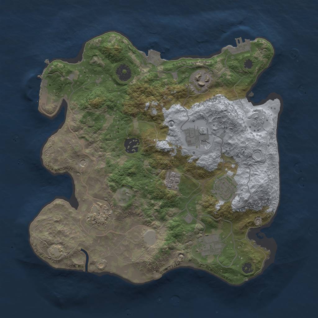 Rust Map: Procedural Map, Size: 3000, Seed: 12149, 15 Monuments