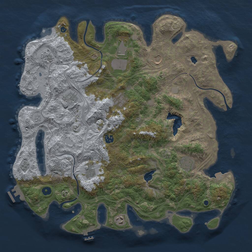 Rust Map: Procedural Map, Size: 4250, Seed: 15423, 16 Monuments