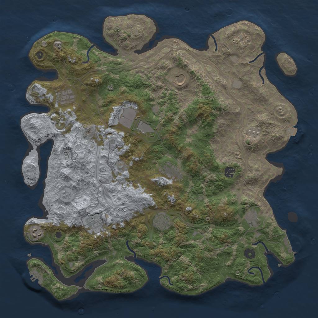 Rust Map: Procedural Map, Size: 4300, Seed: 26895851, 19 Monuments