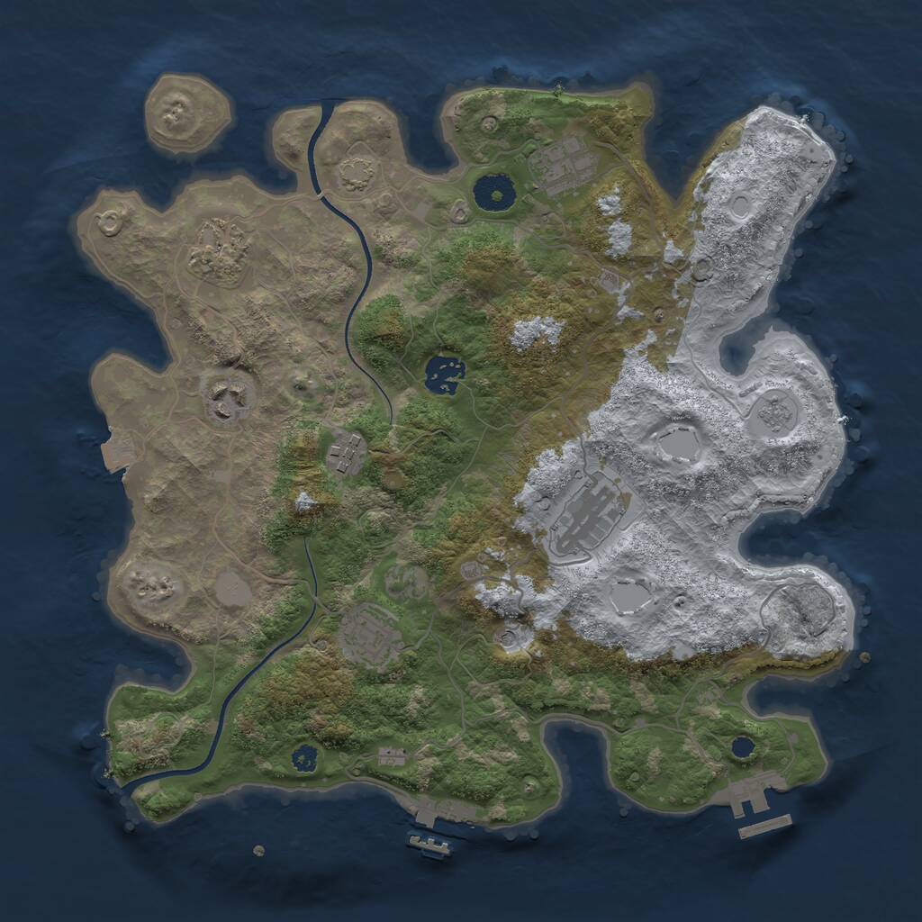 Rust Map: Procedural Map, Size: 3450, Seed: 50964718, 13 Monuments