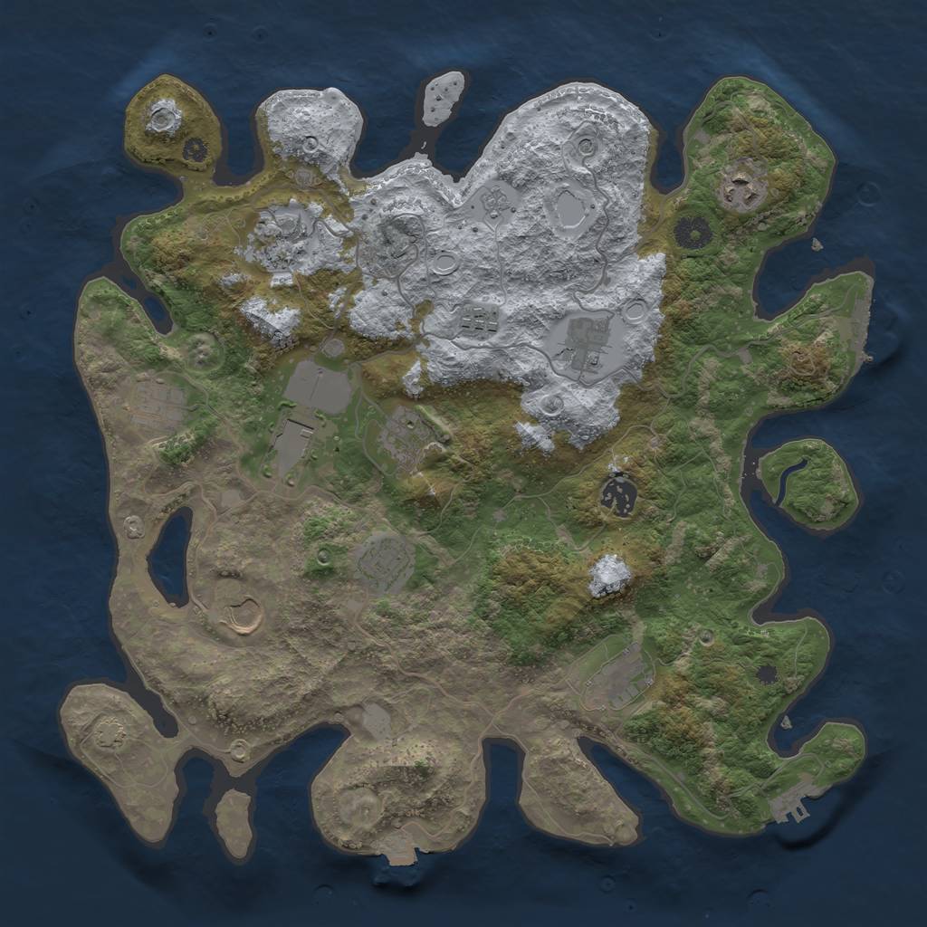 Rust Map: Procedural Map, Size: 3850, Seed: 21728637, 19 Monuments