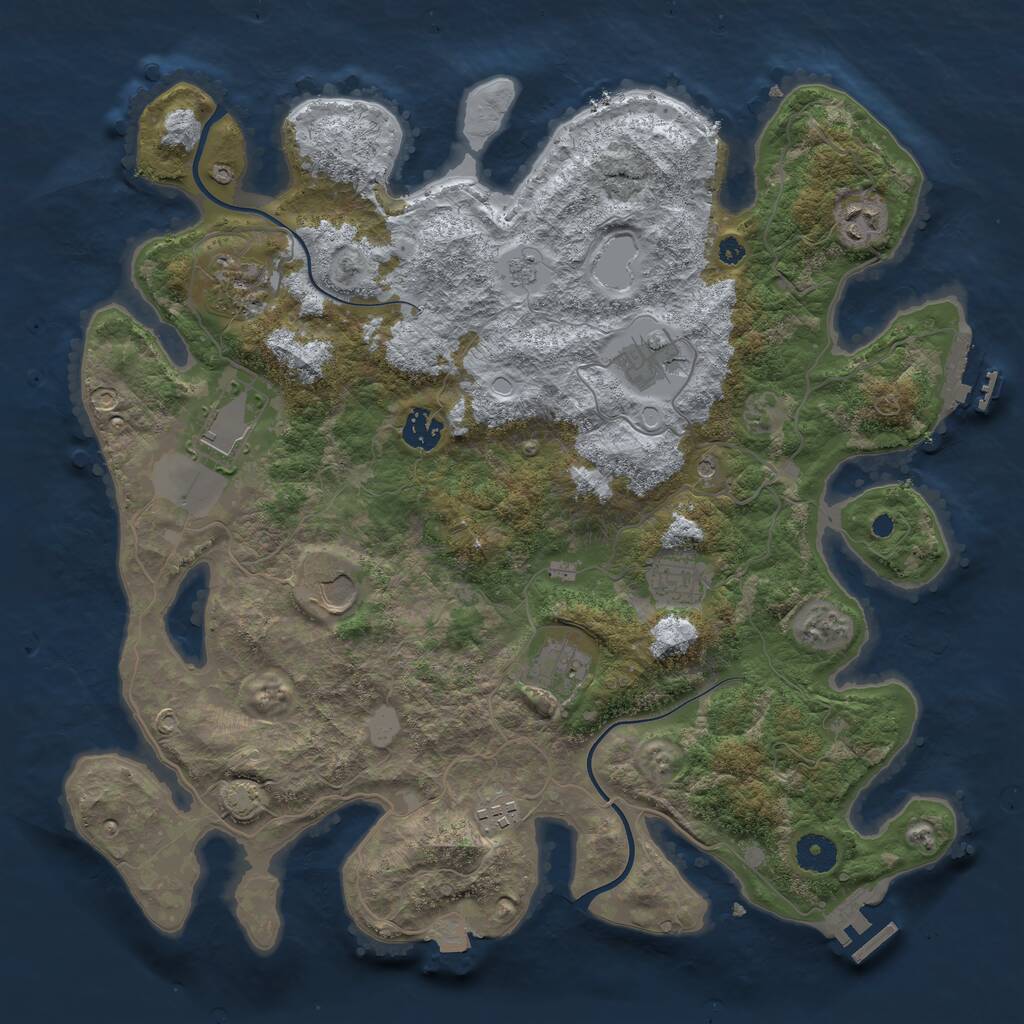 Rust Map: Procedural Map, Size: 3850, Seed: 21728637, 15 Monuments