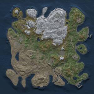 Thumbnail Rust Map: Procedural Map, Size: 3850, Seed: 21728637, 15 Monuments