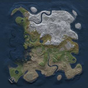 Thumbnail Rust Map: Procedural Map, Size: 3600, Seed: 74440019, 14 Monuments