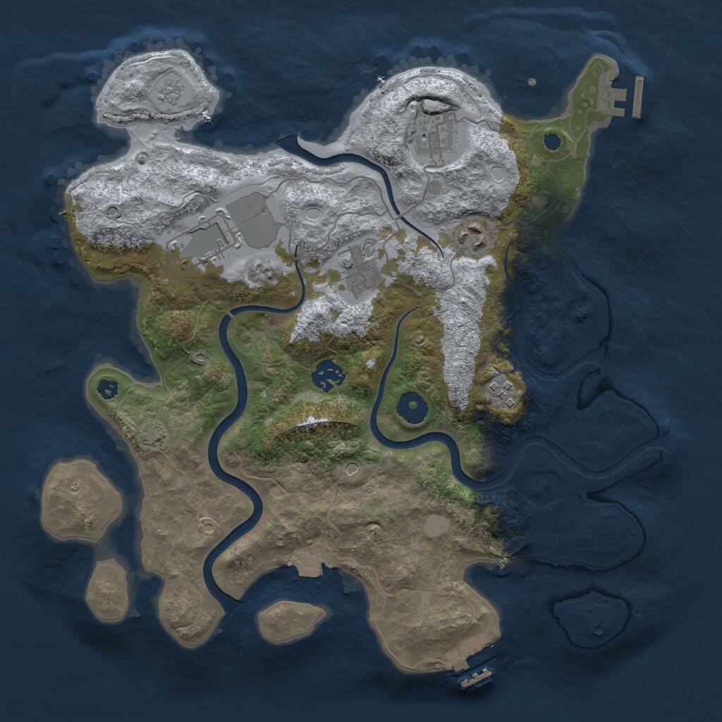 Rust Map: Procedural Map, Size: 3500, Seed: 4456347, 12 Monuments