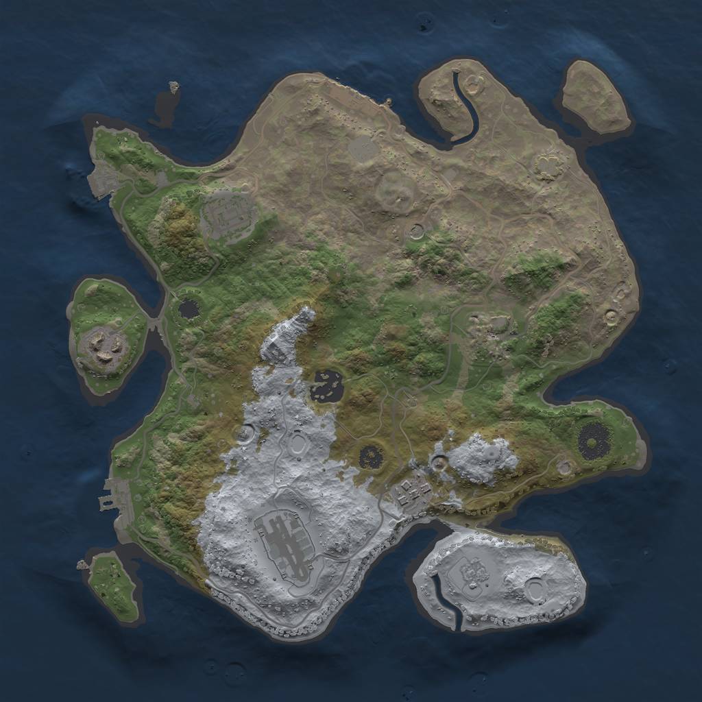 Rust Map: Procedural Map, Size: 3000, Seed: 1590914850, 14 Monuments