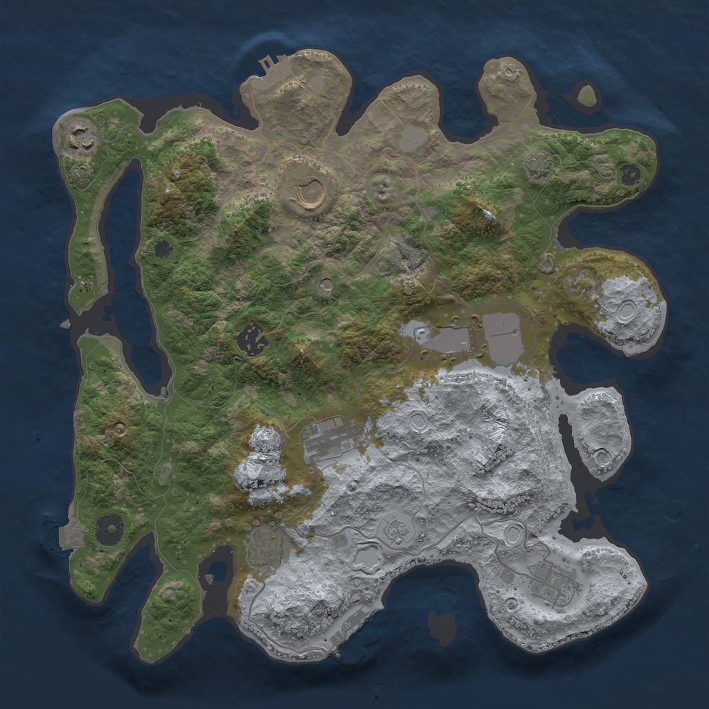 Rust Map: Procedural Map, Size: 3500, Seed: 1311433181, 15 Monuments