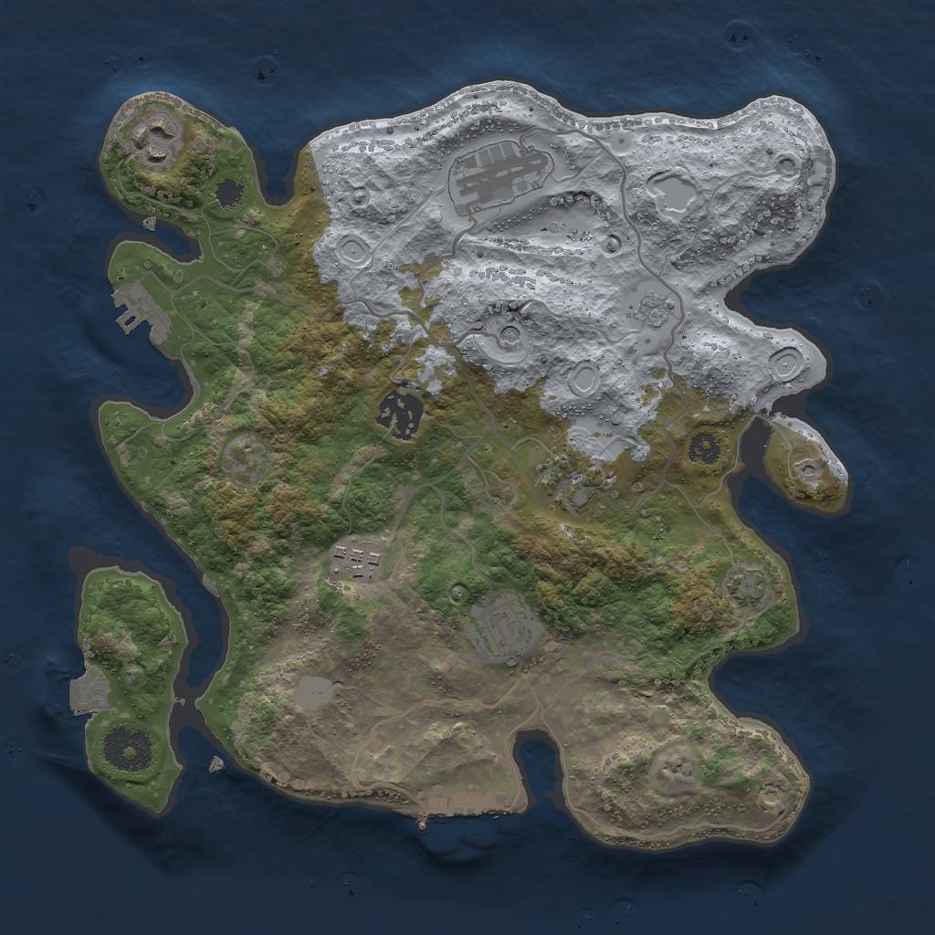 Rust Map: Procedural Map, Size: 3000, Seed: 648800708, 14 Monuments