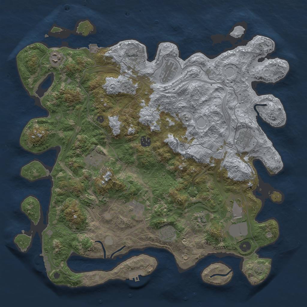 Rust Map: Procedural Map, Size: 4250, Seed: 9541125, 18 Monuments