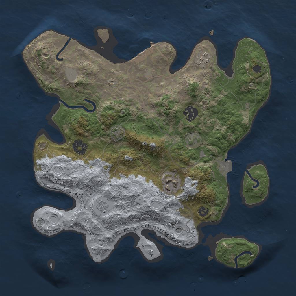 Rust Map: Procedural Map, Size: 3000, Seed: 860455262, 10 Monuments