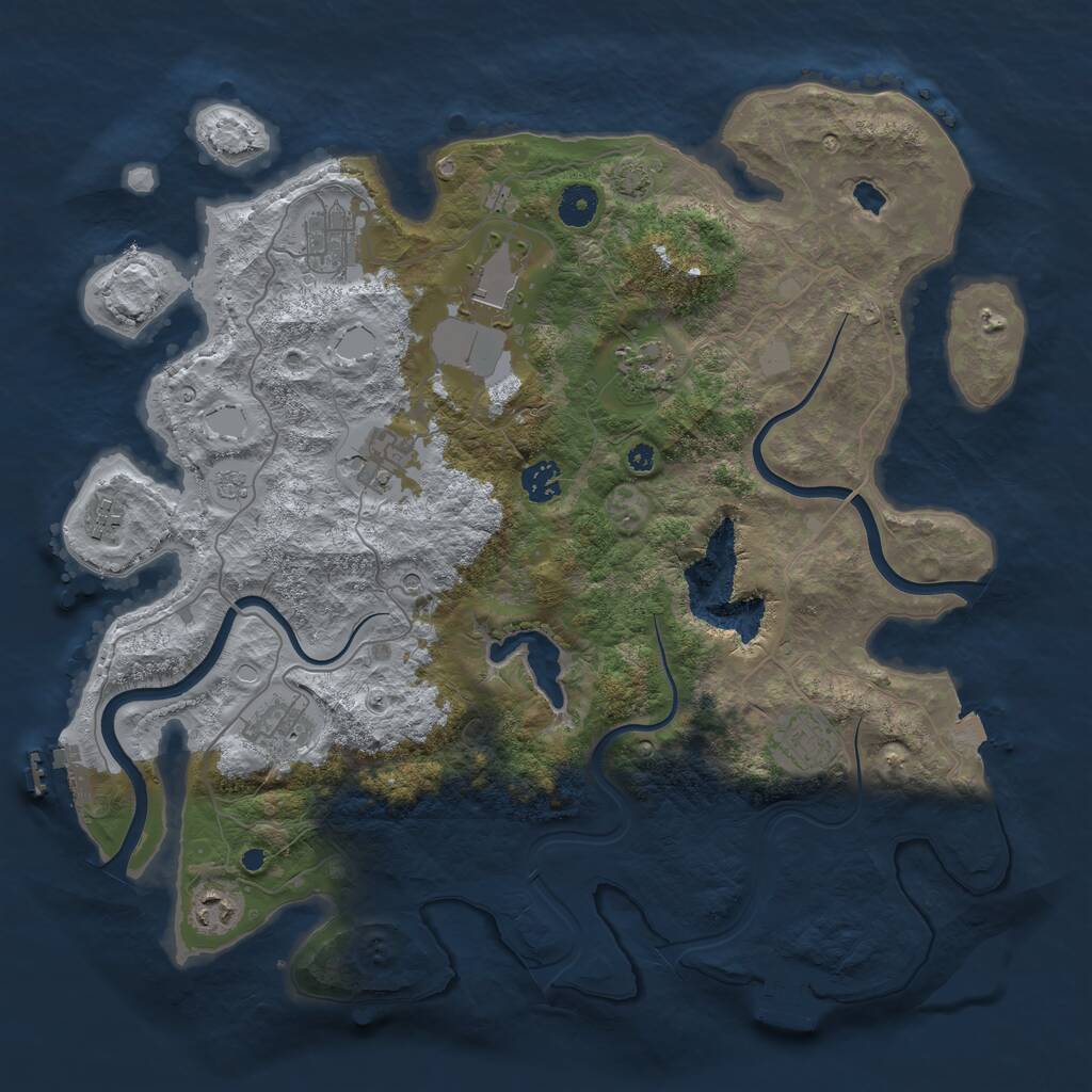 Rust Map: Procedural Map, Size: 4000, Seed: 652830967, 15 Monuments