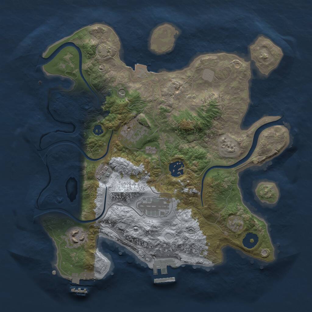 Rust Map: Procedural Map, Size: 3000, Seed: 135733685, 10 Monuments
