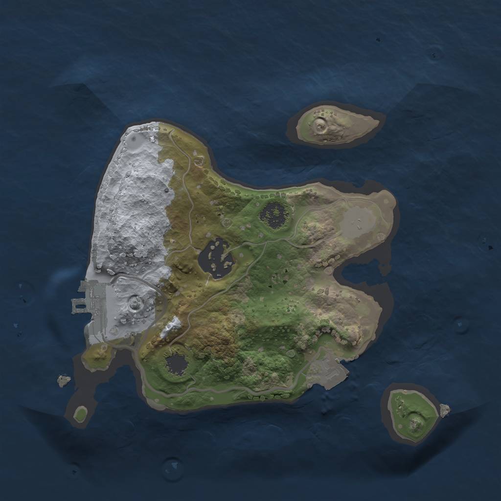 Rust Map: Procedural Map, Size: 2000, Seed: 58496, 5 Monuments