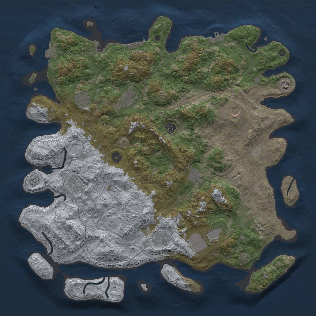 Rust Map: Procedural Map, Size: 4500, Seed: 2044136589, 19 Monuments