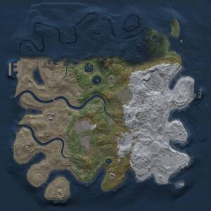 Thumbnail Rust Map: Procedural Map, Size: 3500, Seed: 528693654, 13 Monuments