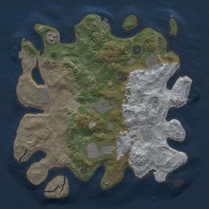 Thumbnail Rust Map: Procedural Map, Size: 3500, Seed: 528693654, 16 Monuments