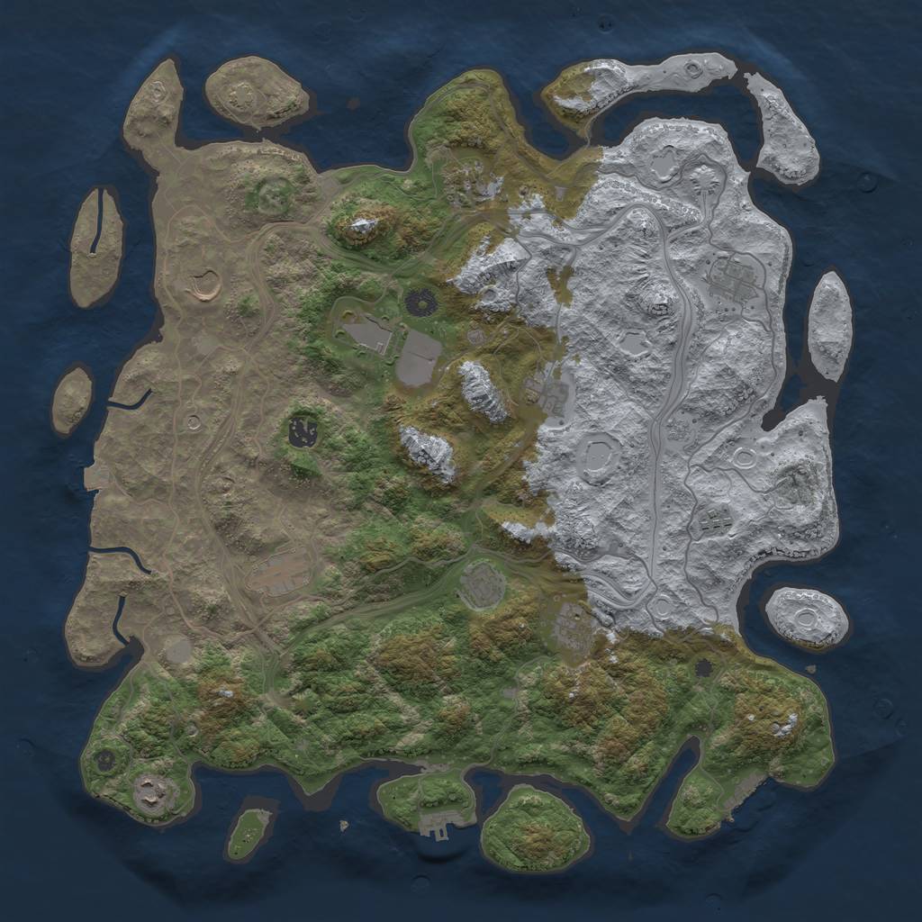 Rust Map: Procedural Map, Size: 4500, Seed: 1978029684, 19 Monuments