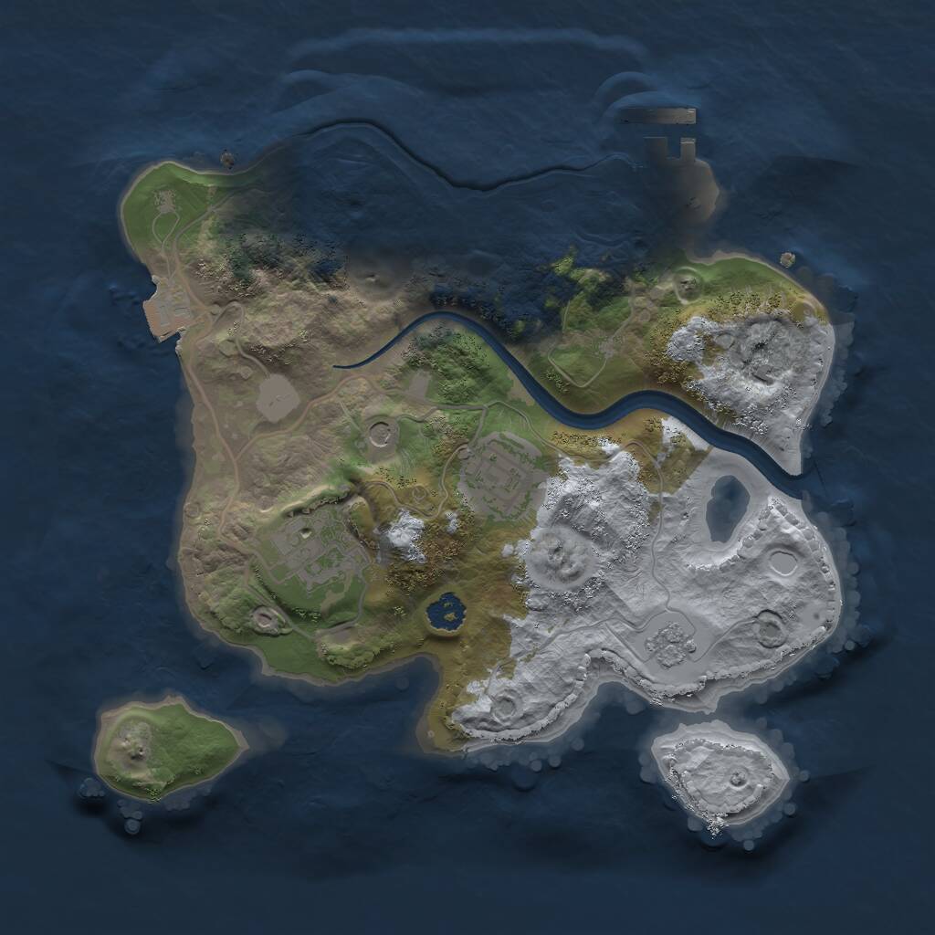 Rust Map: Procedural Map, Size: 2500, Seed: 449791606, 6 Monuments