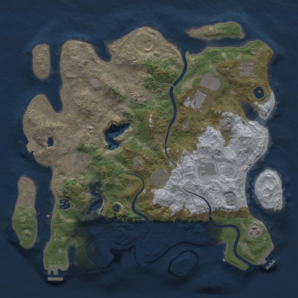 Rust Map: Procedural Map, Size: 4000, Seed: 161017553, 16 Monuments