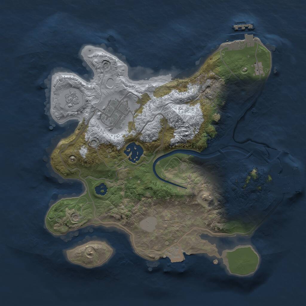Rust Map: Procedural Map, Size: 2500, Seed: 876999855, 6 Monuments