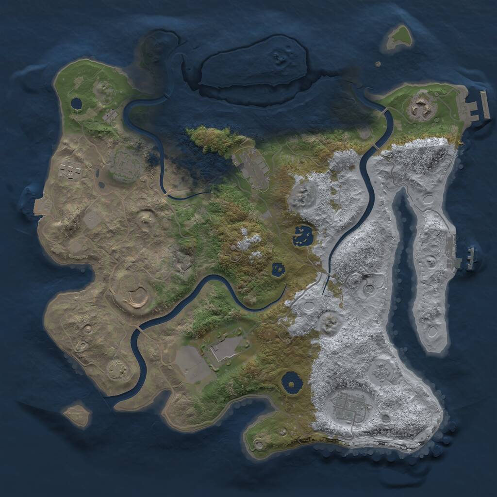 Rust Map: Procedural Map, Size: 3500, Seed: 1527215614, 14 Monuments