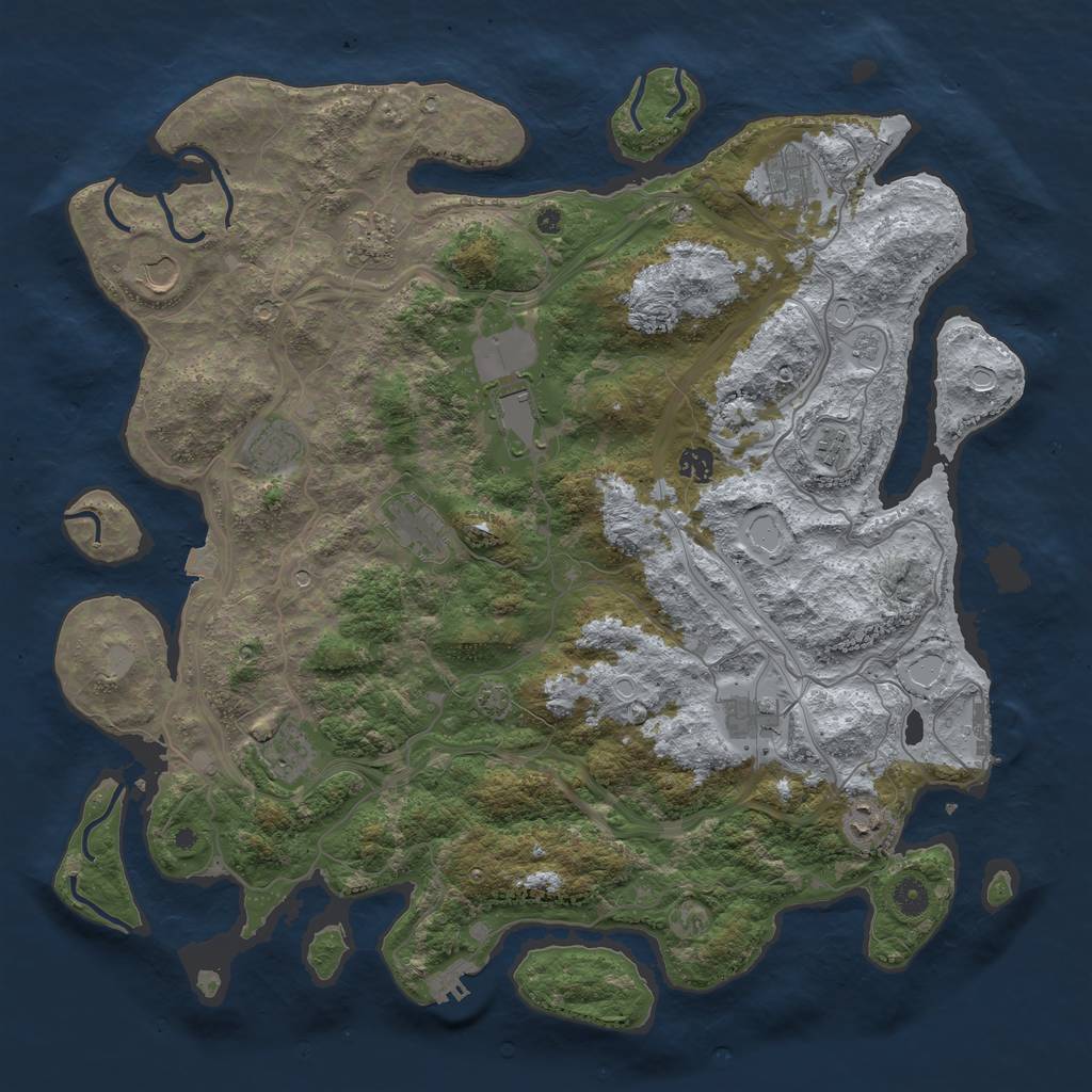 Rust Map: Procedural Map, Size: 4500, Seed: 18924561, 19 Monuments