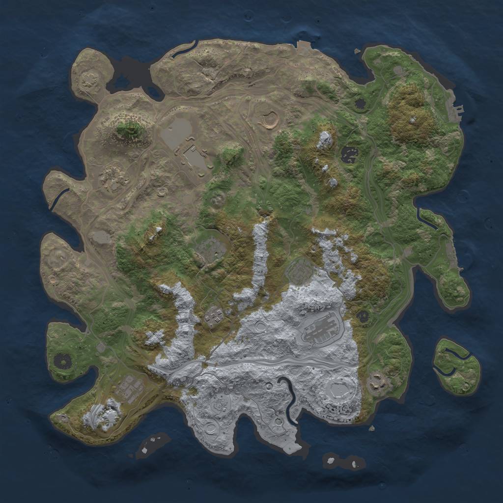 Rust Map: Procedural Map, Size: 4250, Seed: 894480030, 18 Monuments