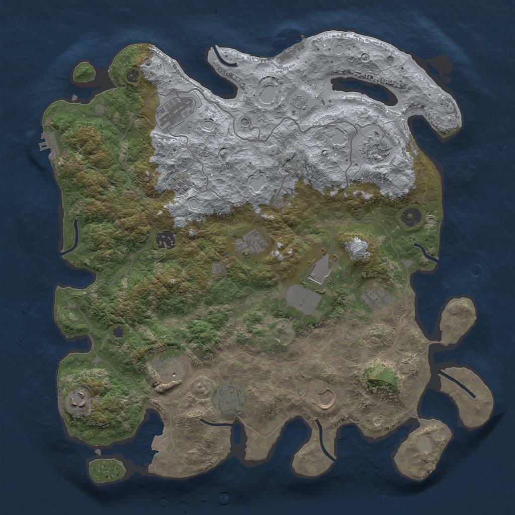 Rust Map: Procedural Map, Size: 4000, Seed: 788135855, 19 Monuments