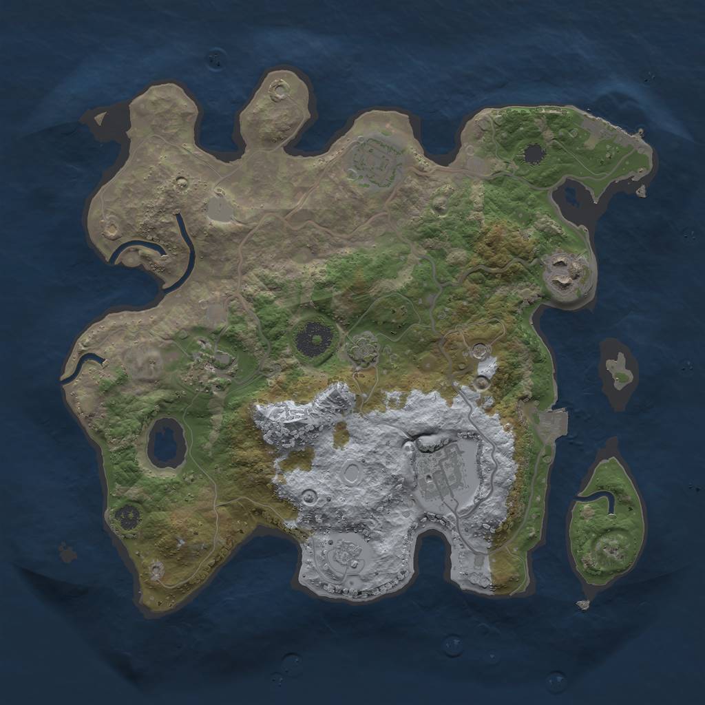 Rust Map: Procedural Map, Size: 3000, Seed: 334057660, 11 Monuments
