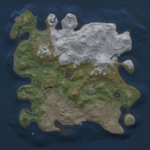 Thumbnail Rust Map: Procedural Map, Size: 3400, Seed: 436966446, 14 Monuments