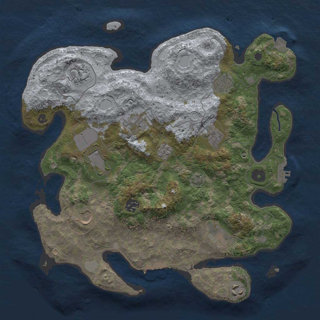 Rust Map: Procedural Map, Size: 3500, Seed: 24311942, 18 Monuments