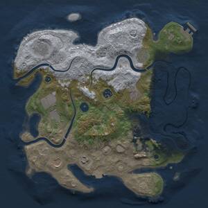 Thumbnail Rust Map: Procedural Map, Size: 3500, Seed: 24311942, 15 Monuments