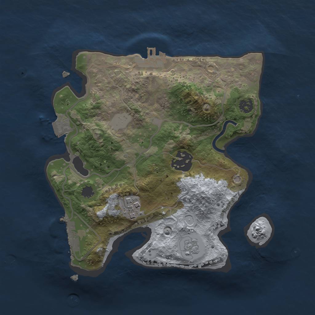 Rust Map: Procedural Map, Size: 2250, Seed: 45343534, 8 Monuments