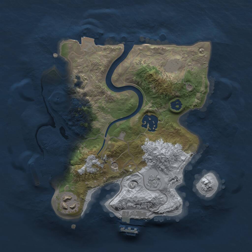 Rust Map: Procedural Map, Size: 2250, Seed: 45343534, 8 Monuments