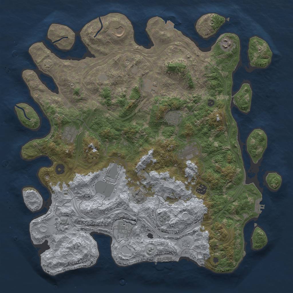Rust Map: Procedural Map, Size: 4250, Seed: 835276976, 19 Monuments