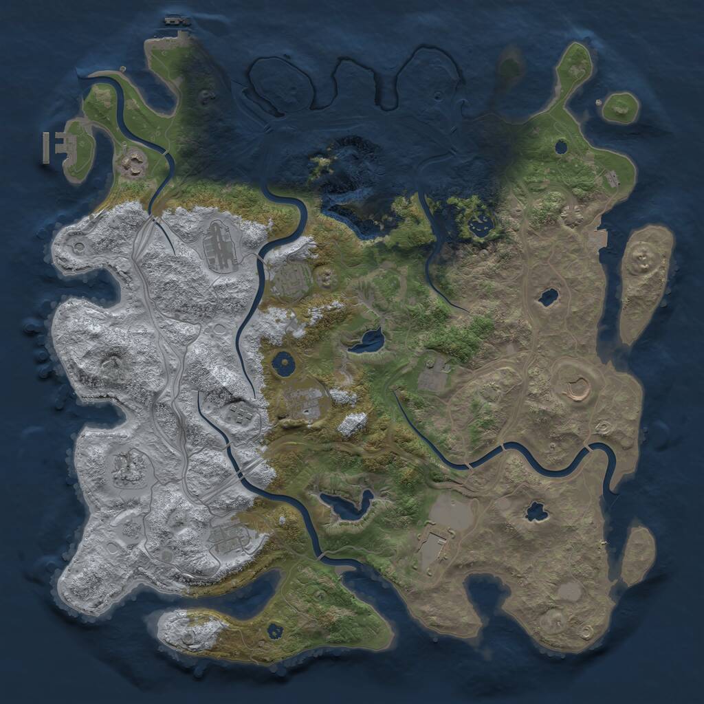 Rust Map: Procedural Map, Size: 4500, Seed: 119731602, 17 Monuments