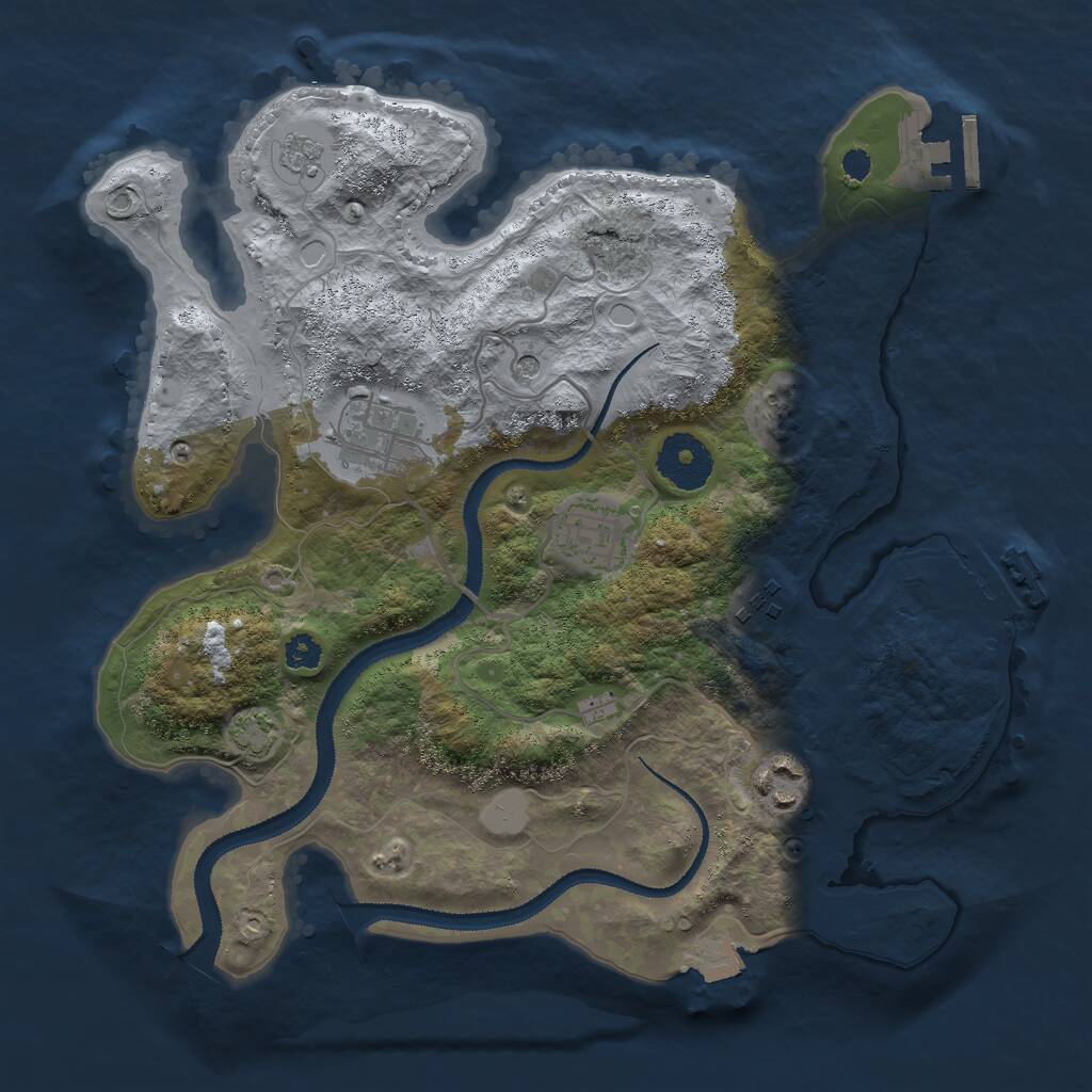 Rust Map: Procedural Map, Size: 3000, Seed: 1109386730, 10 Monuments