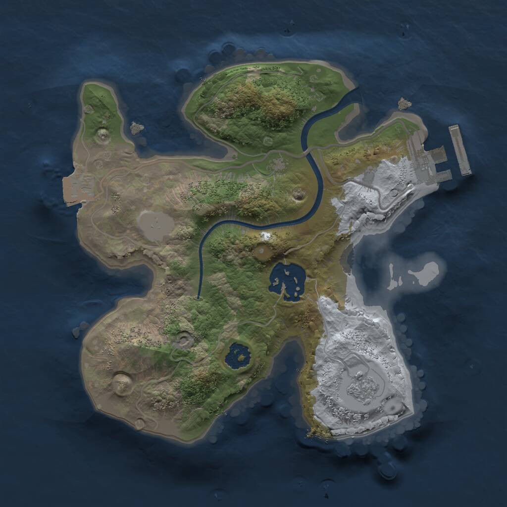 Rust Map: Procedural Map, Size: 2000, Seed: 498763154, 4 Monuments