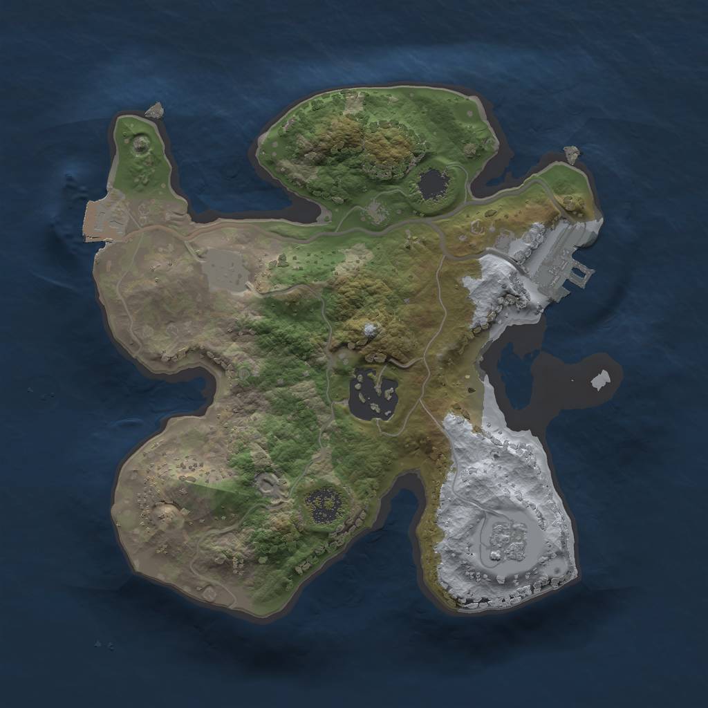 Rust Map: Procedural Map, Size: 2000, Seed: 498763154, 6 Monuments