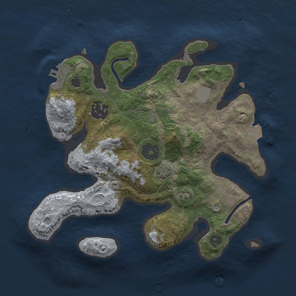 Rust Map: Procedural Map, Size: 2500, Seed: 966946612, 6 Monuments