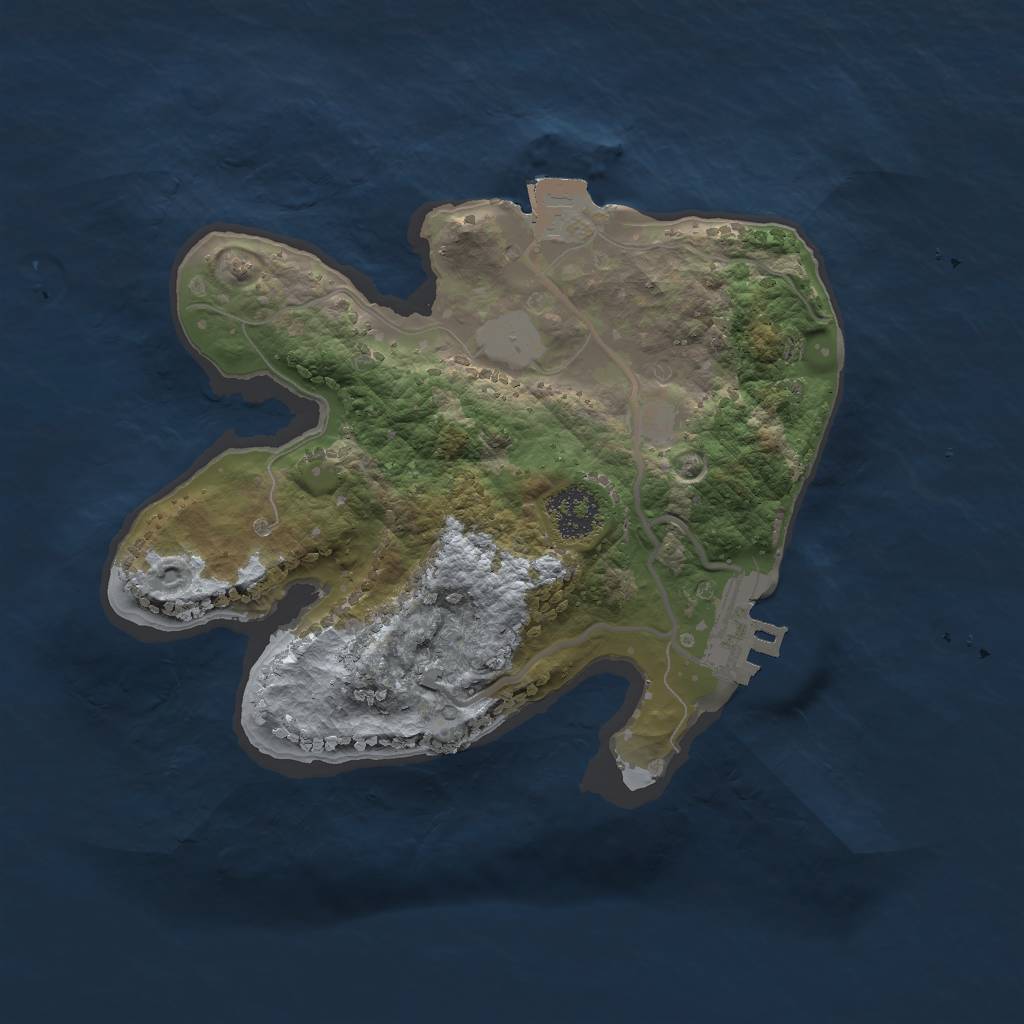 Rust Map: Procedural Map, Size: 2000, Seed: 7856, 4 Monuments