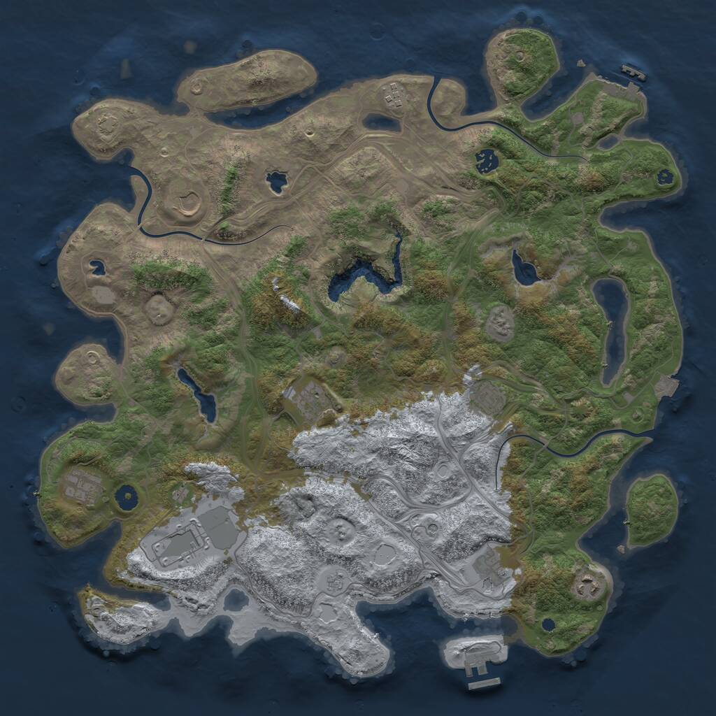 Rust Map: Procedural Map, Size: 4500, Seed: 364392455, 15 Monuments