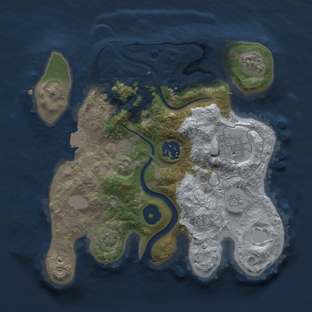 Rust Map: Procedural Map, Size: 2500, Seed: 443800161, 6 Monuments