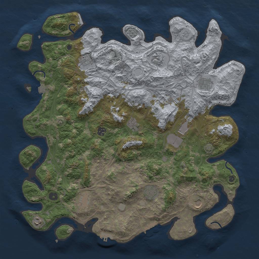 Rust Map: Procedural Map, Size: 4444, Seed: 13825, 19 Monuments