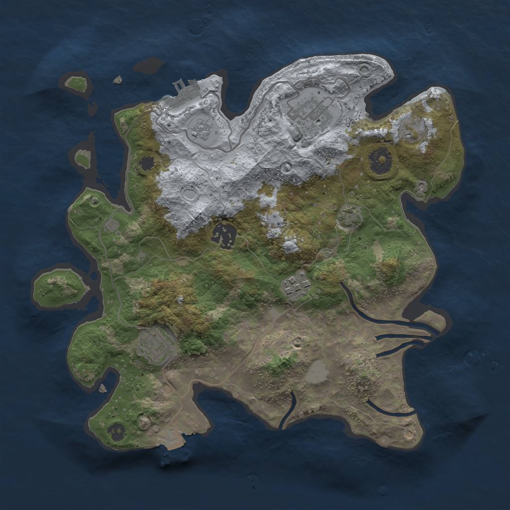 Rust Map: Procedural Map, Size: 3000, Seed: 767482848, 10 Monuments